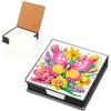 5D DIY PU Diamond Painting Notecard Box with 160 Sheets Paper Gem Art Sticky Note Holder Diamond Art Note Box for Home Office