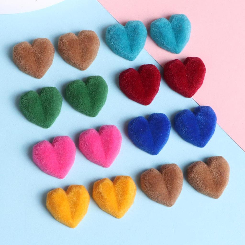 Korean Style 19mm Plush Heart Flocking Hair Clip, Phone Case, Crocs Accessories & Ornaments