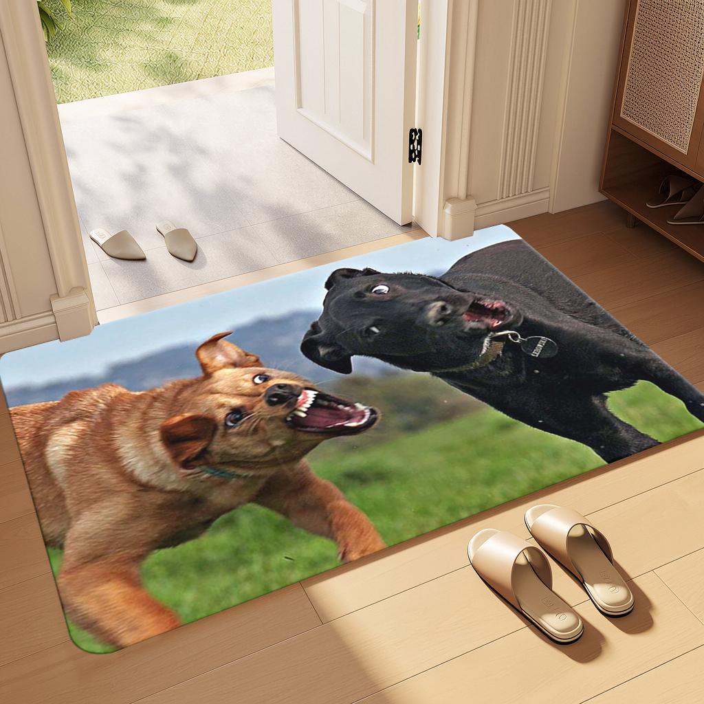 VIKAMA Pet Funny Dog Printed Carpets Bathroom Non-slip Floor Mats  Bedroom Bathroom Non-slip Floor Mat Home Decoration