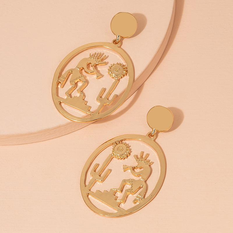 Chic Geometric Zinc Alloy Earrings for Women – Trendy, Versatile Dangles золотой