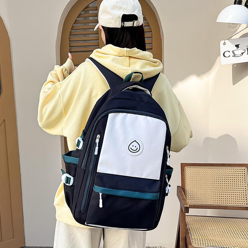 Schoolbag Large capacity backpack Middle school student make-up bag New color matching bag High school schoolbag Women's campus fashion backpack