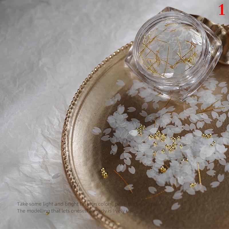 1Jar Cute Sakura Petals Sequins For Nail Colorful Floral Leaves Mixed Nail Art Glitter Beads Nail Art 3D Flakes