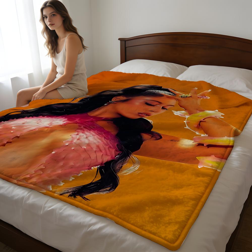 Album Cover K-Kali U-Uchis Throw High-Density Short Plush Blanket For Sofa Nap Air-Conditioned Room Soft Skin-Friendly