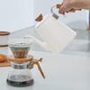 Hario Bona Enamel Drip Kettle, a Simple-style Drip Kettle Made of Enamel and Natural Wood. Gift Wrapping Available. Model Number: BDK-80-W