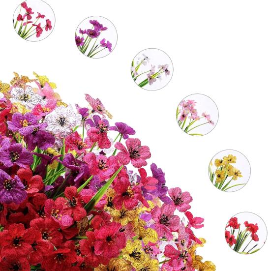 Artificial Flowers Adjustable Height Fade-Resistant Handmade Realistic Silk Petals No Watering Sunlight Floral Display Arrangement