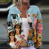 2026 foreign trade new 3D digital printing cardigan knitted jacket women's clothing early spring and autumn factory wholesale