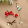 Fashion Christmas Red Dangle Earrings For Women Rhinestone Snowflake Pearl Earring Christmas Party Festival New Year Jewelry