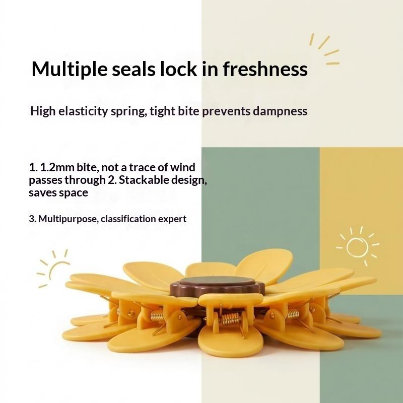 Sunflower Magnetic Fridge Magnet Seal Clip Petal Sealing Clip Magnetic Fridge Sticker Snack Clip, Flower Decoration