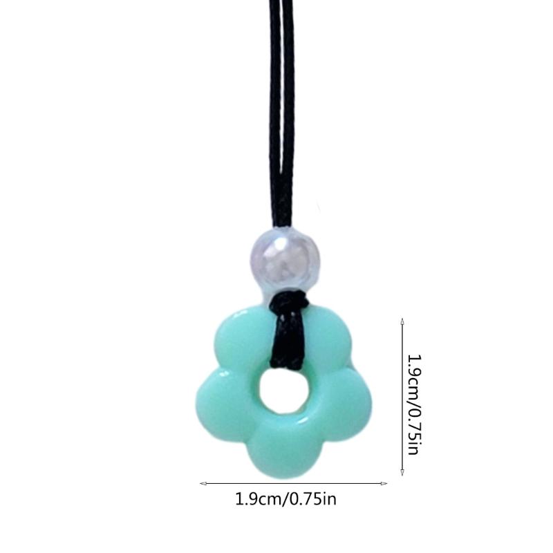 Sweet Cool Pearl Flower Pendant Necklace Fashion Summer Choker Wax Rope Lace up Collar Necklace Statement Jewelry