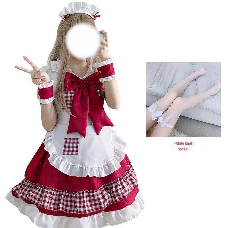 2023 Christmas & New Year Red Riding Hood Cosplay Maid Skirt - Lolita Dress Gift