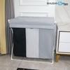 Three-Compartment Foldable Moisture-Proof Oxford Cloth Laundry Basket with Lid