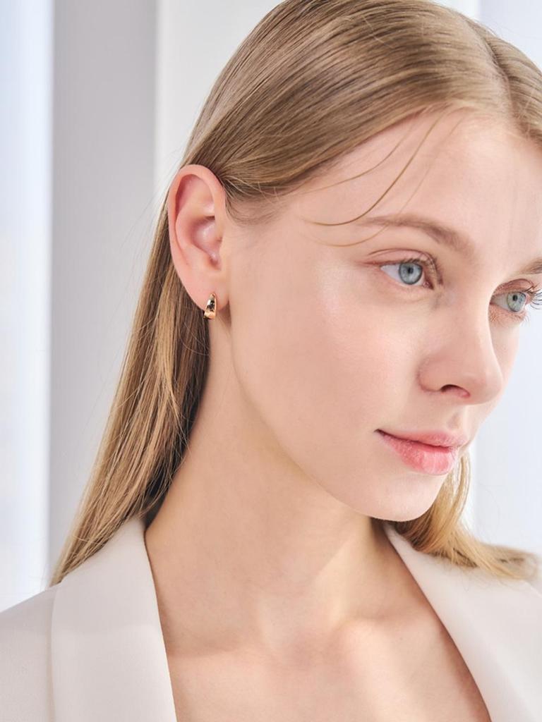 [ELLE Jewelry] 14K Daily One-Touch Ring Earrings (Gold Plated) ELGPEE487