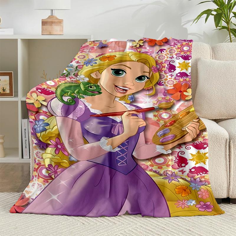 1PC Princess Rapun-zel Flannel Blanket Gift, Suitable for Both Men And Women, Soft Ideal for Beds And Sofa, Birthday Or Christmas Gift