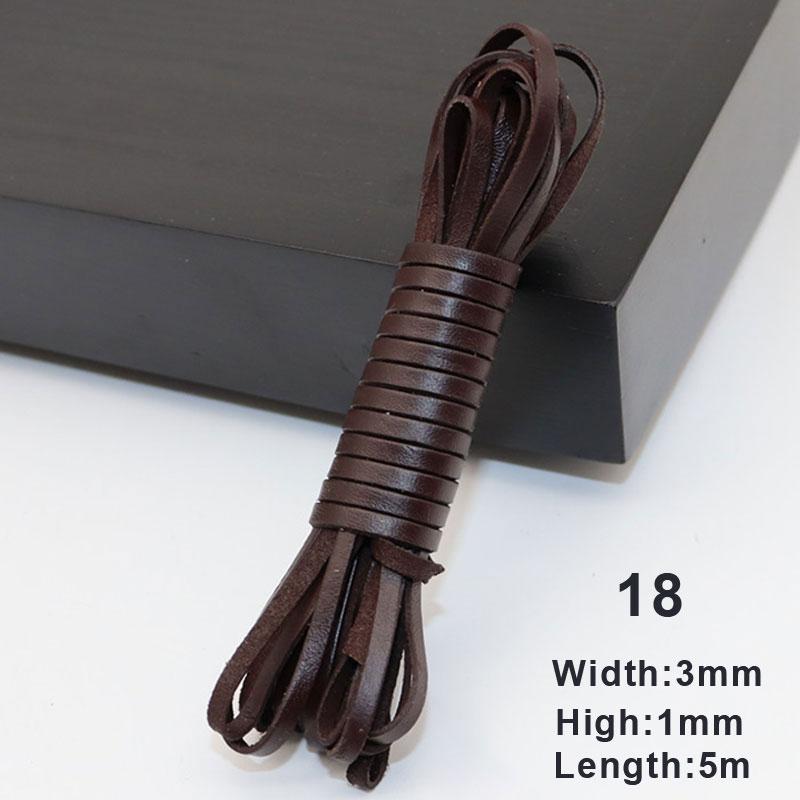 

5 метров DIY кофейный/красный/коричневый 3 мм круглые/плоские кожаные шнуры из натуральной кожи 18