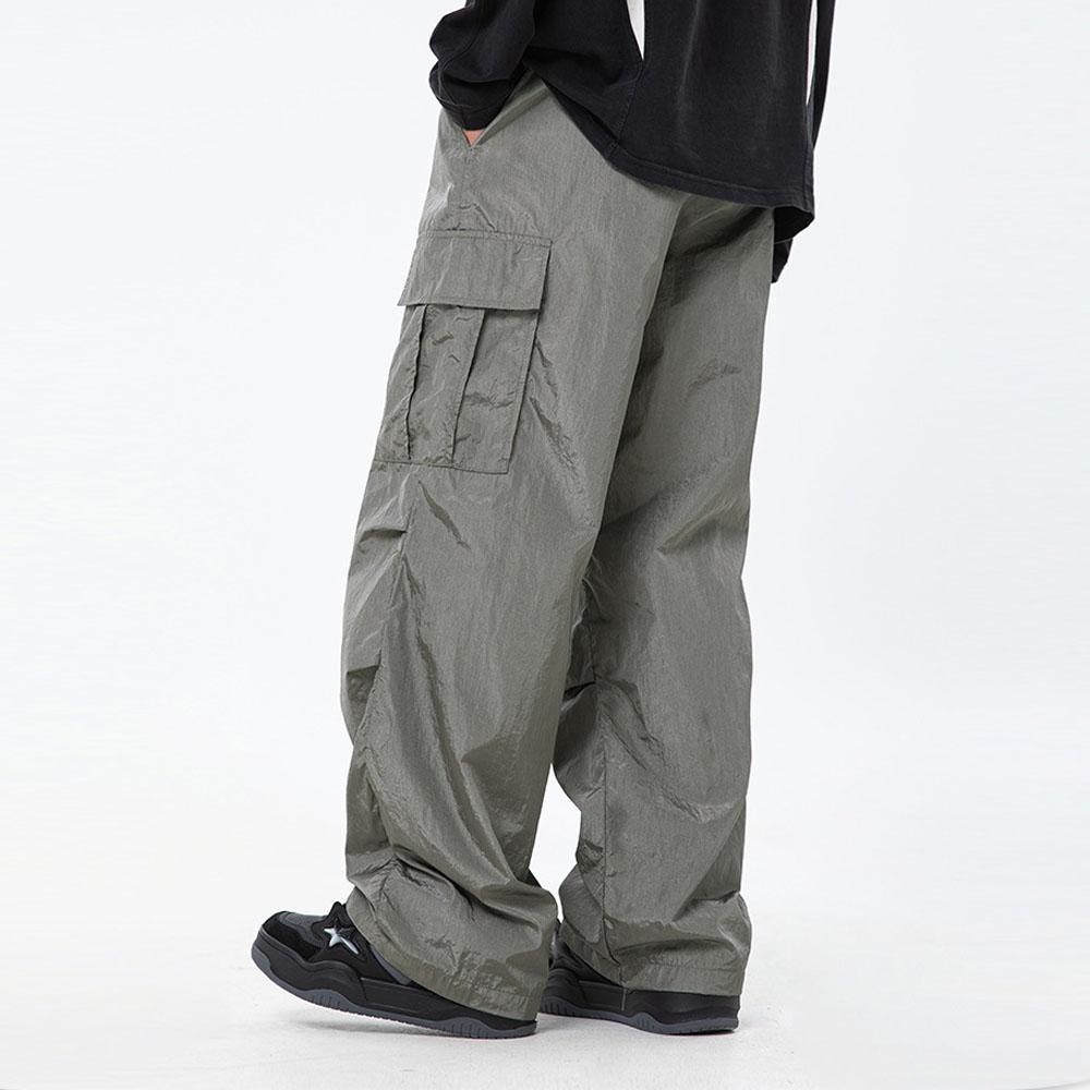 Japanische Herren Übergroße Y2K Casual Sommer Fallschirmhose Weite Beinhose Baggy Cargohose Herren Jogginghose Sport Koreanische Kleidung