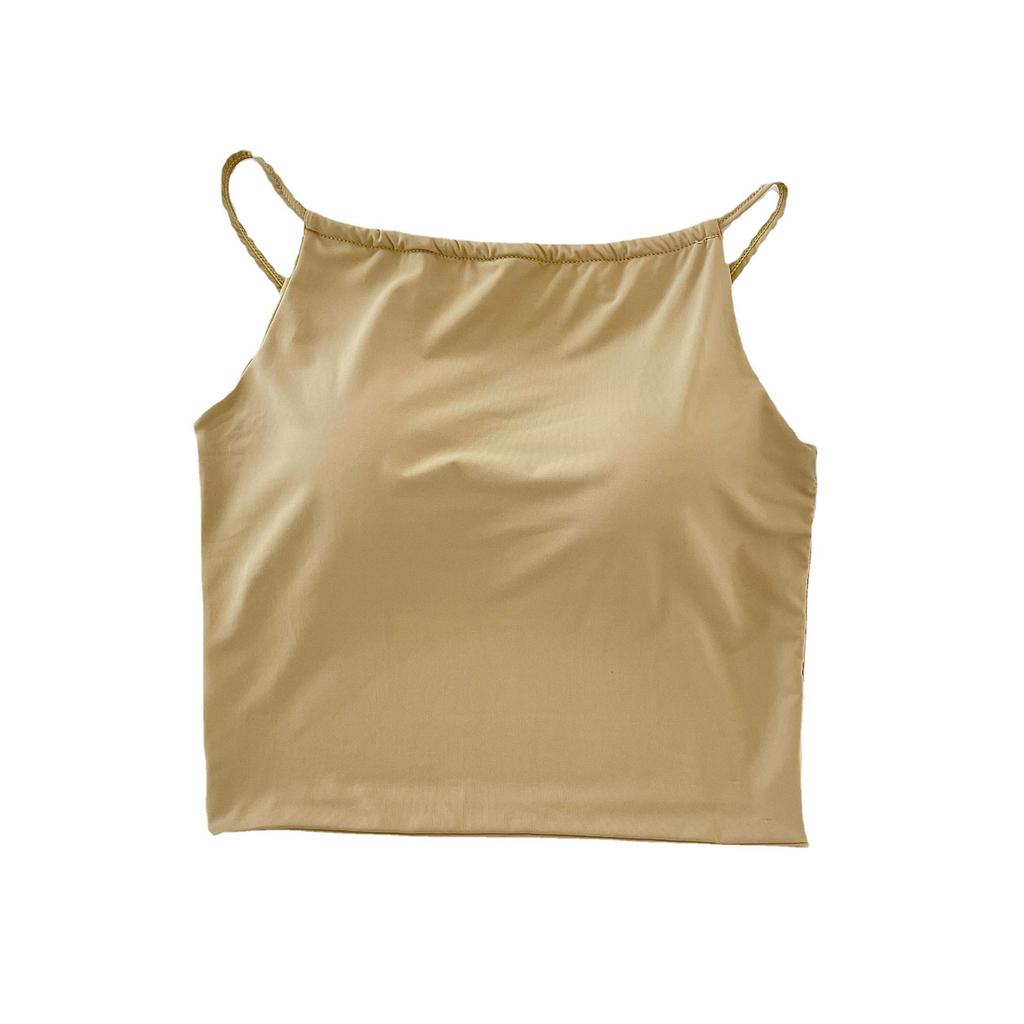 Beautiful Back Ice Silk Small Suspender Vest Women's Summer Sports Pure Desire Wind Tube Top with Chest Pad Base, Outer Wear Yoga Bra