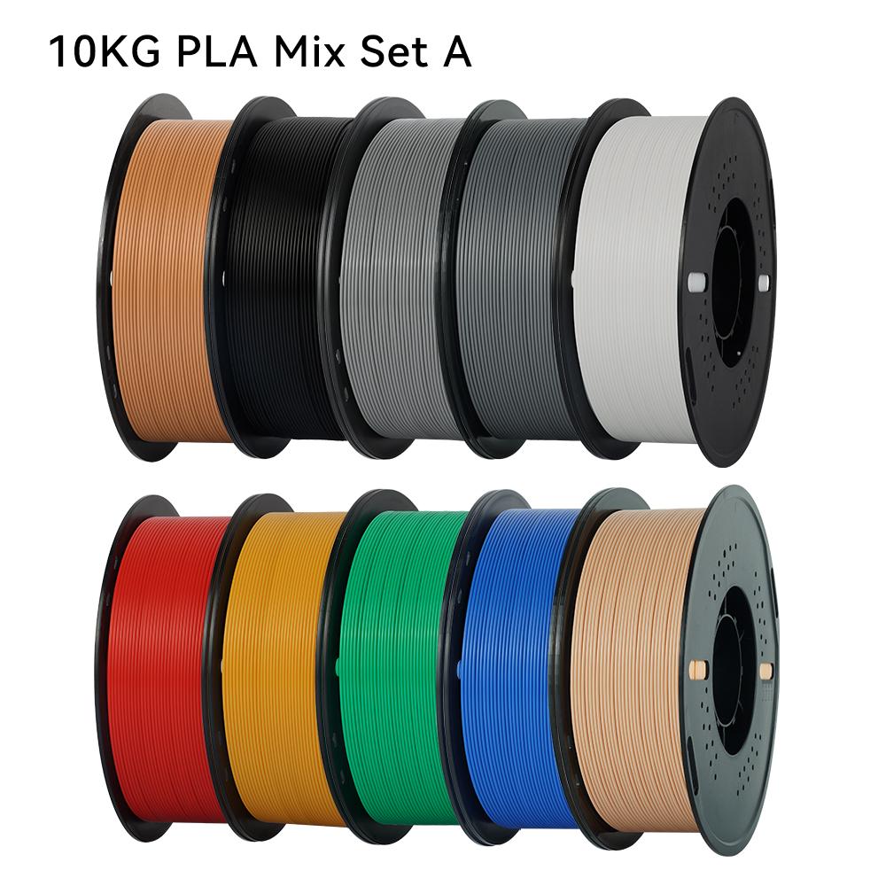 KINGROON 22LBS PETG veya PLA filament 3D Yazıcı Filament 10 Rulo 1KG 1.75MM Çevre Dostu İyi Tokluk Karışık Renk Ücretsiz Kargo