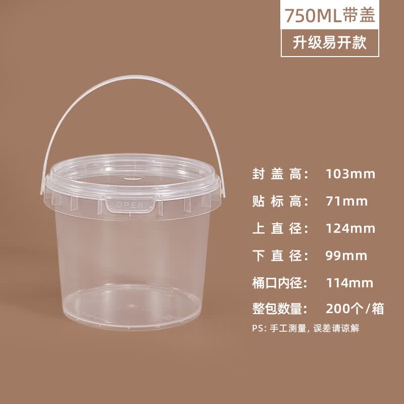Disposable Transparent Dessert Takeout Buckets