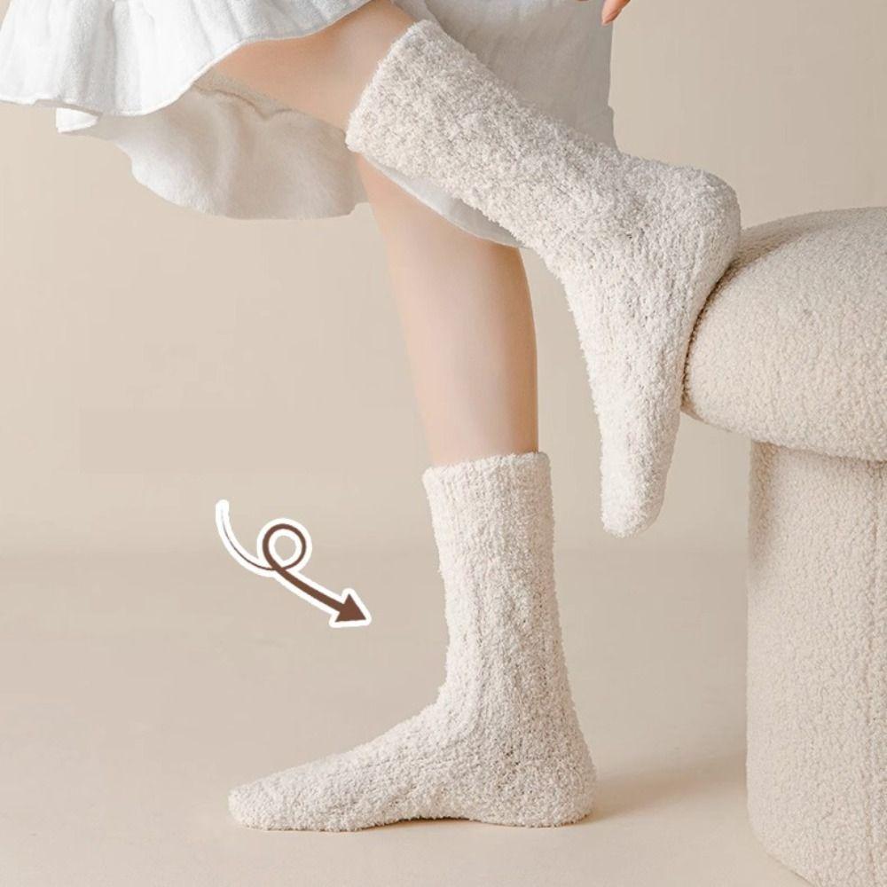 Winter Coral Velvet Socks Warm Floor Socks Thickened Cotton Socks  Women