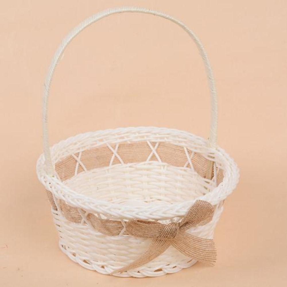 With Handle Flower Storage Basket Shopping Storage Hamper Basket  For Plant Home Wedding