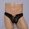 Spitze sexy Sex-Slips, schwarze transparente Herren-Slips, hohler Eisenring Herren-Sex-Slips