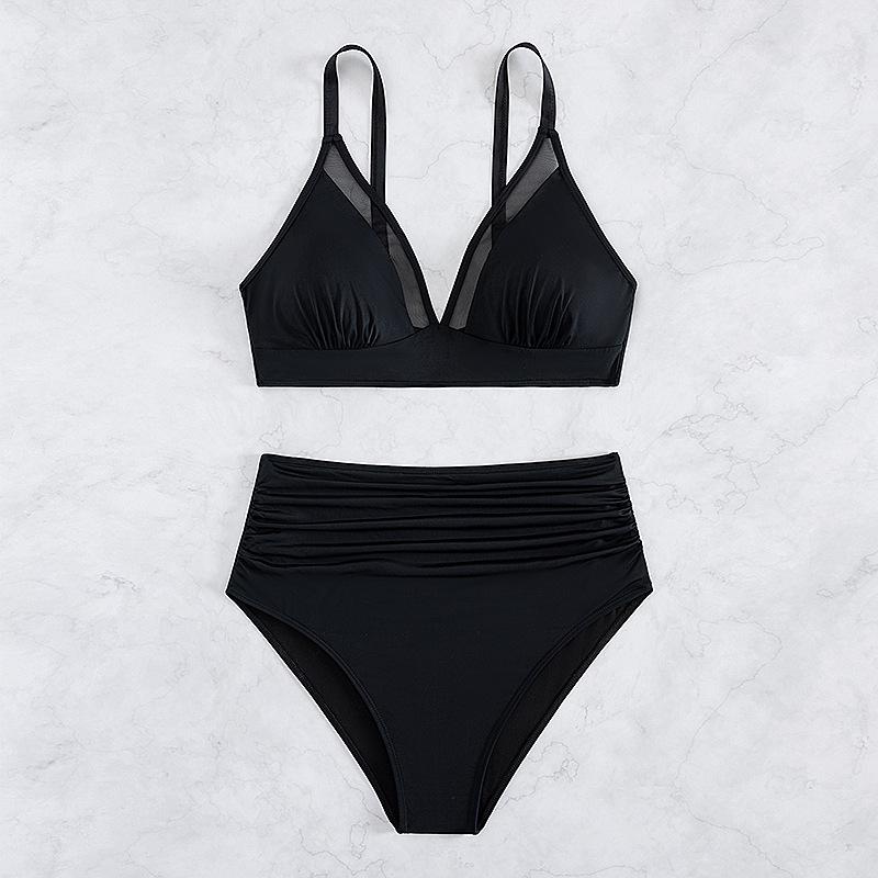 

Женский купальник бикини большого размера с сексуальным принтом - Новый стиль Plus Size 4XL чёрный