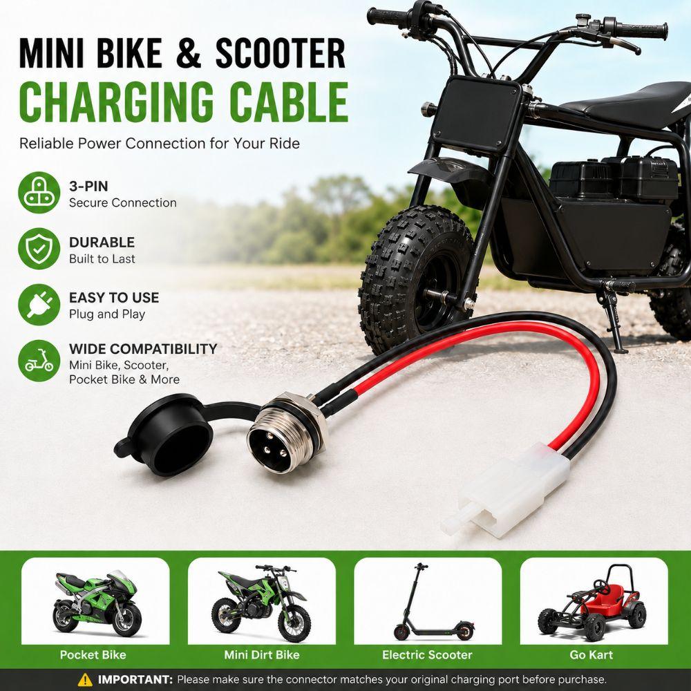 17AWG Draad Scooter Oplader Poort Laadcontact voor Razor MX350 MX400 SX350 E100 E200 E300 E-Bike
