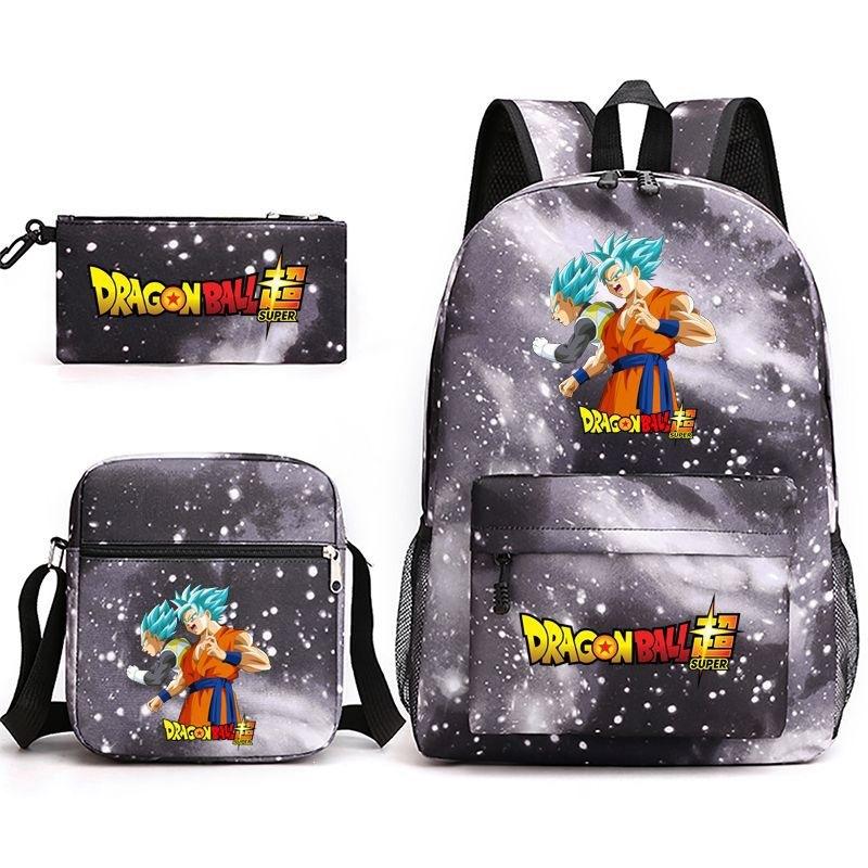 Dragon Ball Super Z Printed Backpack 3-Piece Set Casual Outdoor School Bag 3-Piece Set