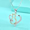 925 Sterling Silver Pendant Accessories Cute Love Cat Animal Diamond Necklace Jewelry