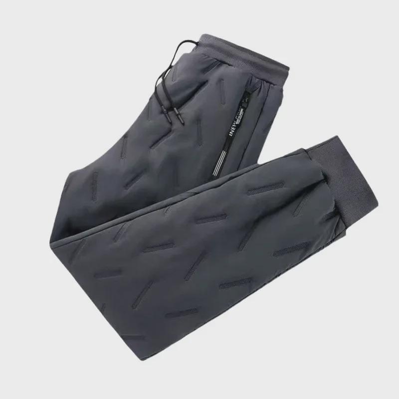 Herren Lammfellhose mit Samtfutter - Warm, Locker geschnitten, Gerade, Lässig mit Kordelzug, Winter/Herbst.