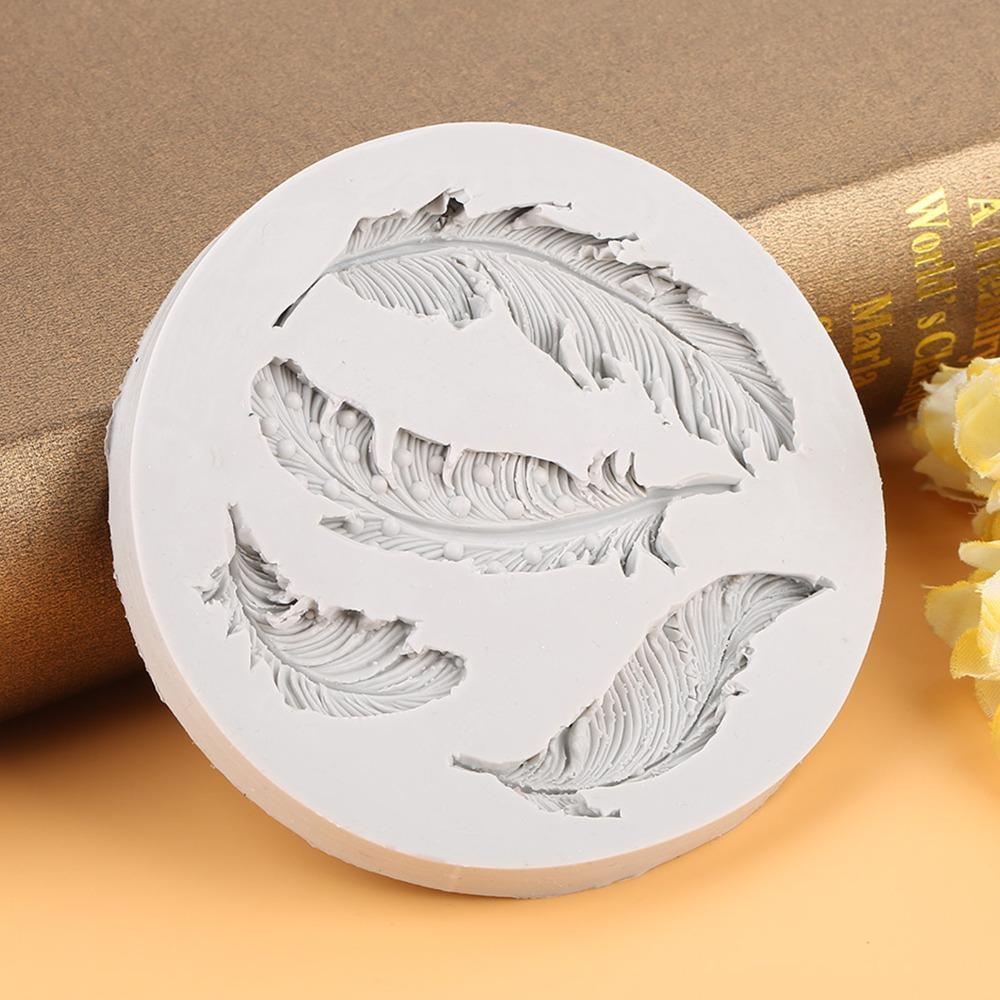 Round Silicone Fondant Mould Feather Cake Decorating Mould Chocolate Mould Tool  Fondant Craft