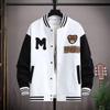 Men's Color-Block Print Baseball Jacket for Students