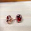 Creative Design Exquisite Crystal Ruby Stud Earrings New In Classic Retro Wedding Bridal Accessories Jewelry for Women