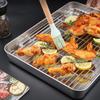 Stainless Steel Roasting Baking Pan And Wire Rack Set For Uniform Cooking Durable Rusts Resistant Easy To Clean Surfaces