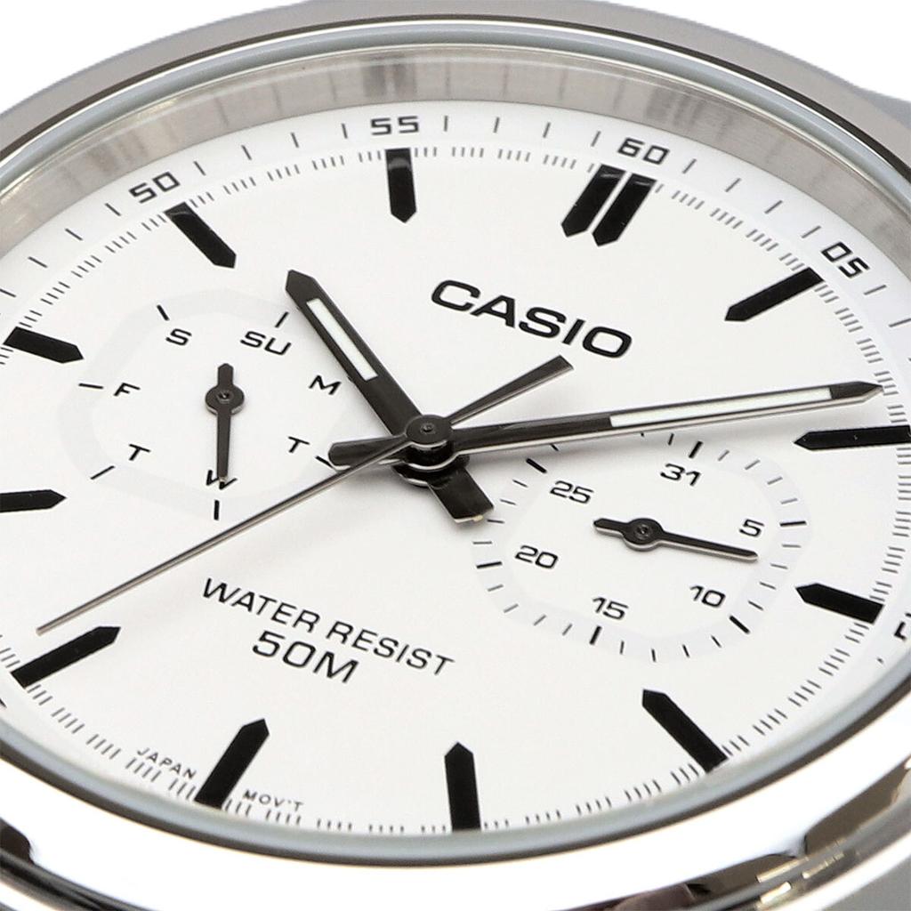 Casio Simple Watch Silver X White Overseas Model Multi-Calendar Men's MTP-E335D-7EV