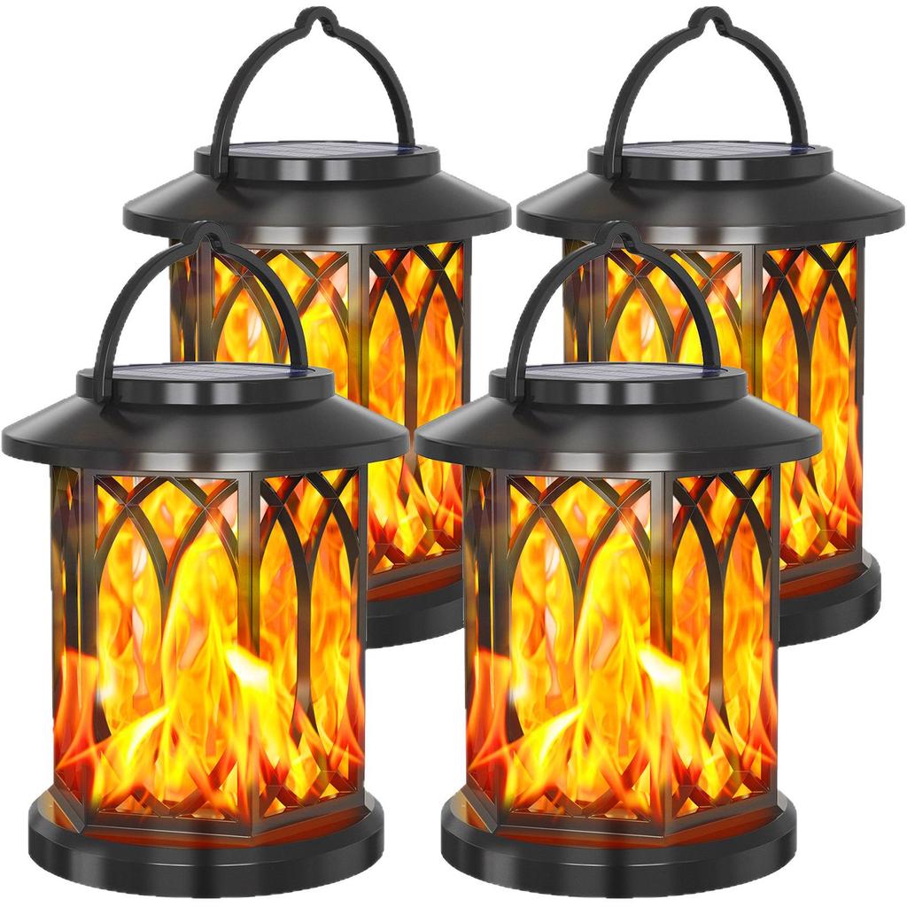 28-LED Solar Flame Lantern: Waterproof Garden, Wall, or Lawn Light