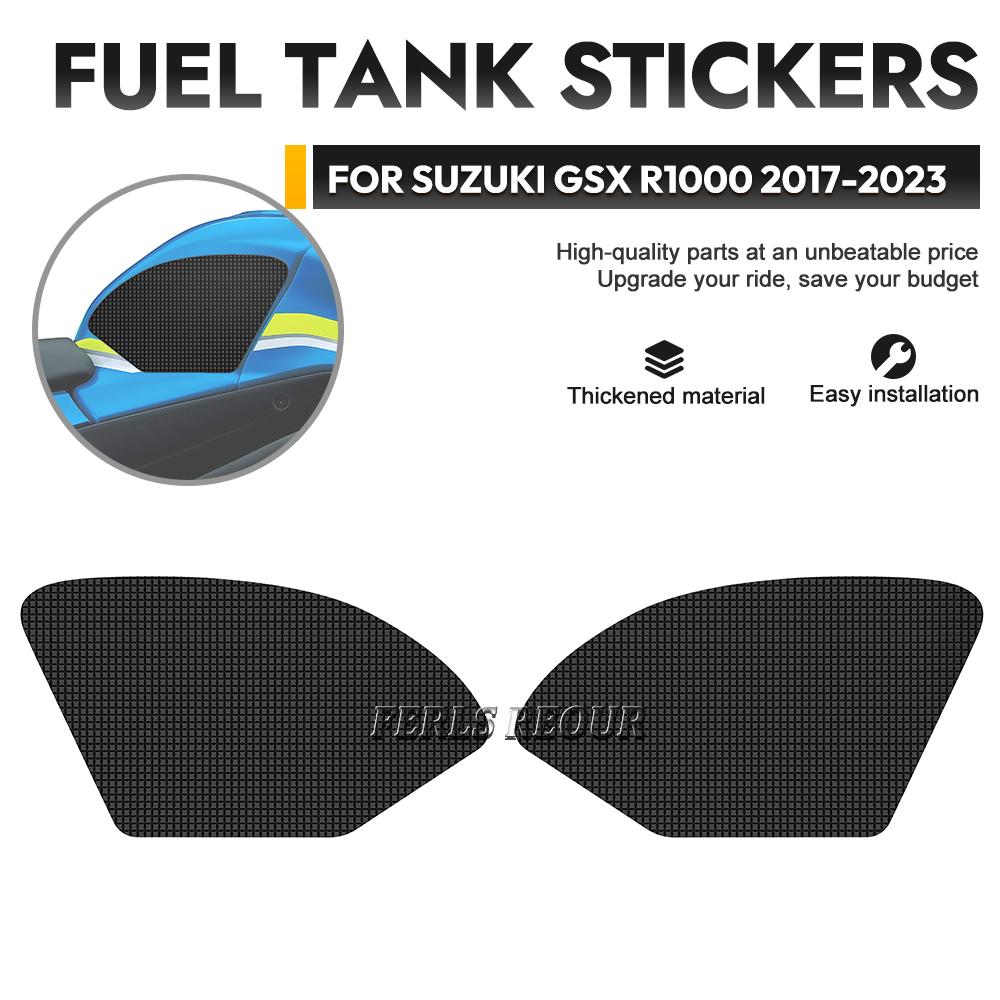 Minimalistischer Look Tankpad Silikon für SUZUKI GSX R1000 2017-2023 Motorräder Kraftstofftank Anti-Rutsch-Aufkleber Motorradzubehör