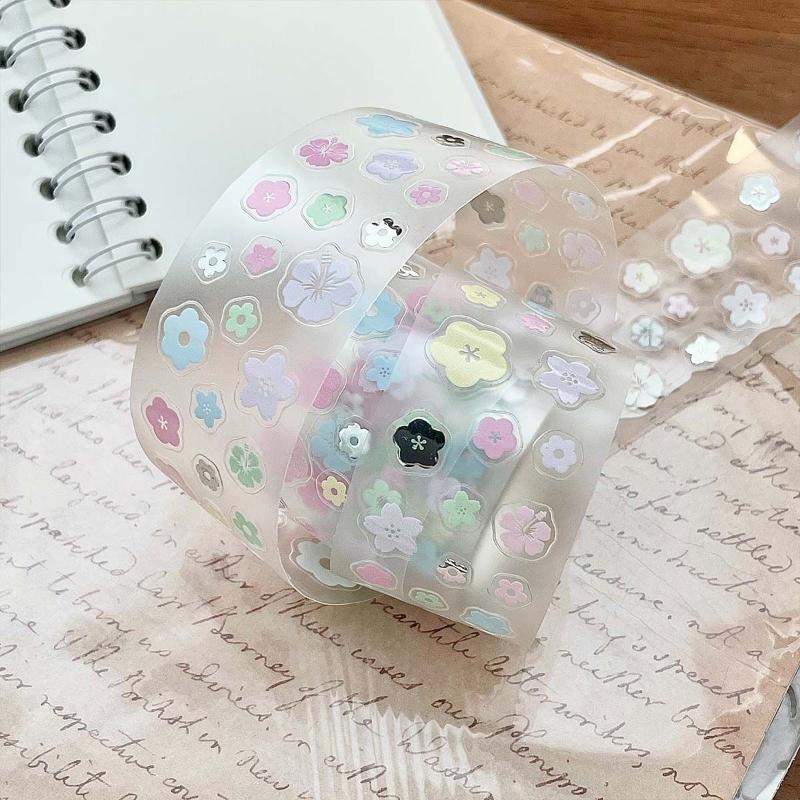 Alphabet Star Clover Fish Cake Tape PET Sticker INS Style DIY Decorative Tape Planner Diary Ledger Decoration Supplies Scrapbook