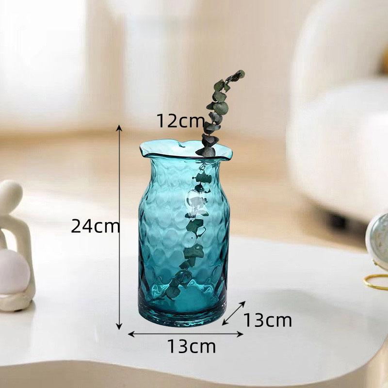 Creative Nordic Light Luxury Style Art Ice Point Shaped Durable Glass Vase for Modern Home Decor and Wedding Occasions