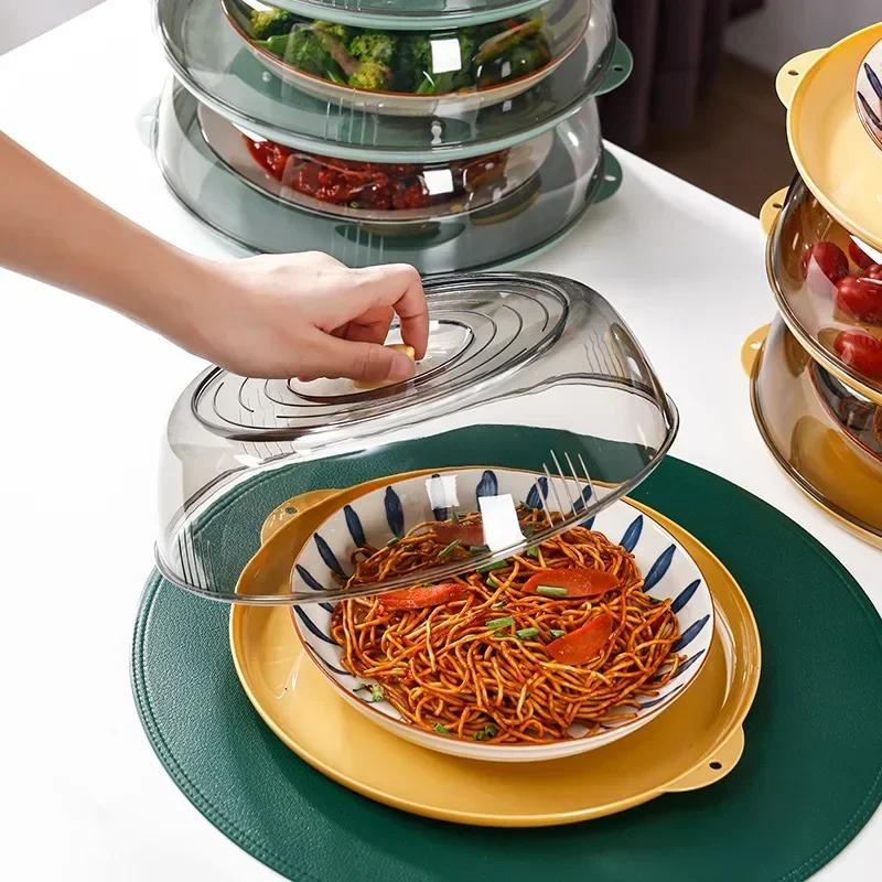 Household Food Insulation Cover Transparent Stackable Dust-Proof Insect Food Insulation Cover Kitchen Gadgets Reusable