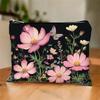 A Floral Patterned Makeup Bag- Multifunctional Zipper Pouch, Jewelry Storage Bag, Perfect Travel Zipper Small Storage Bag.