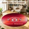 Round Rug Custom NameManchester United Pattern Non Slip Carpet Home Floor Decor