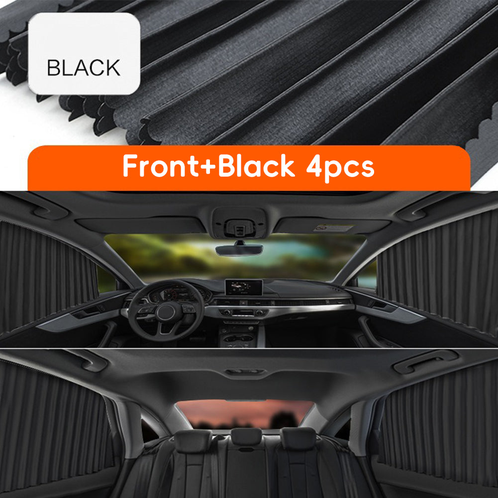 2/4pcs Car Window Sunshade Fully Magnetic Front Back Row Sunshade Curtain Universal Car Side Window Protection Car Curtains