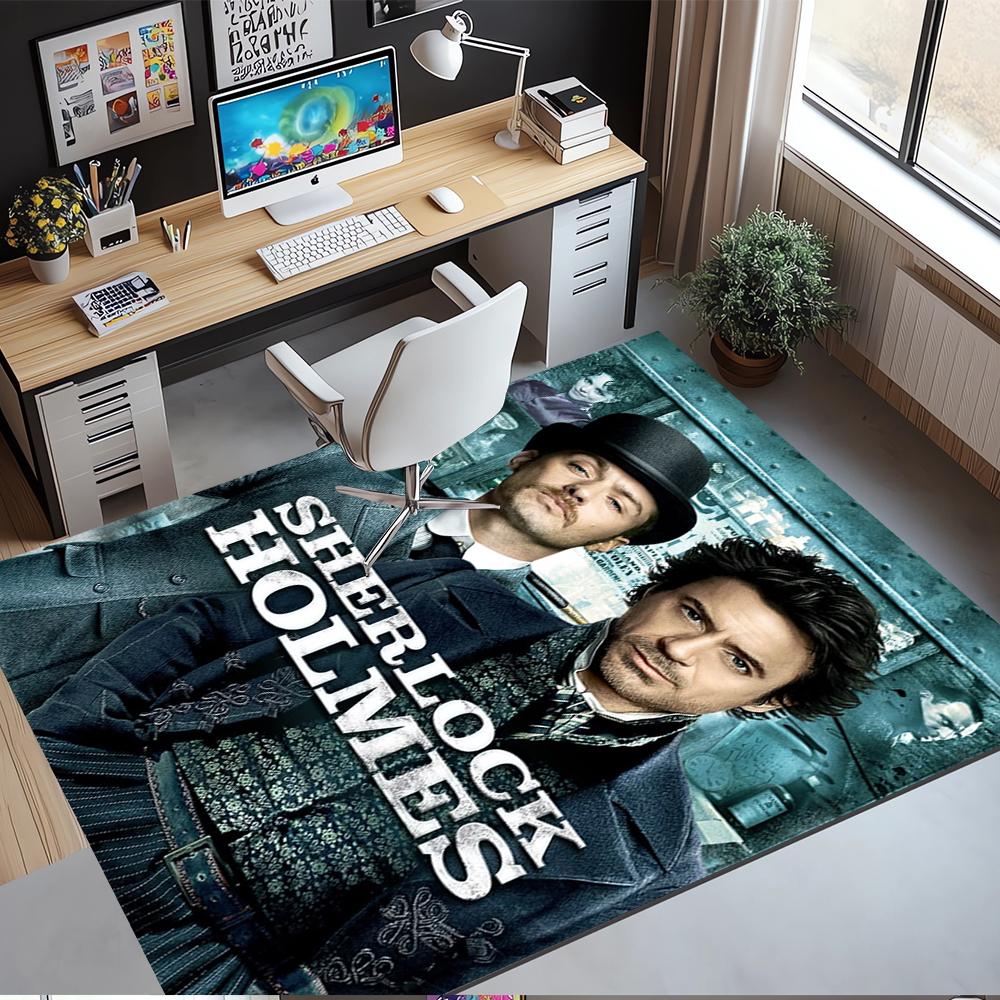 Sherlock Holmes Printed Carpet,Rug,for Office Chair Living Room Bedroom Kitchen Room Decor Gifts.