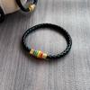 Rainbow Woven Leather Rope Bracelet with Magnetic Clasp - European & American Style