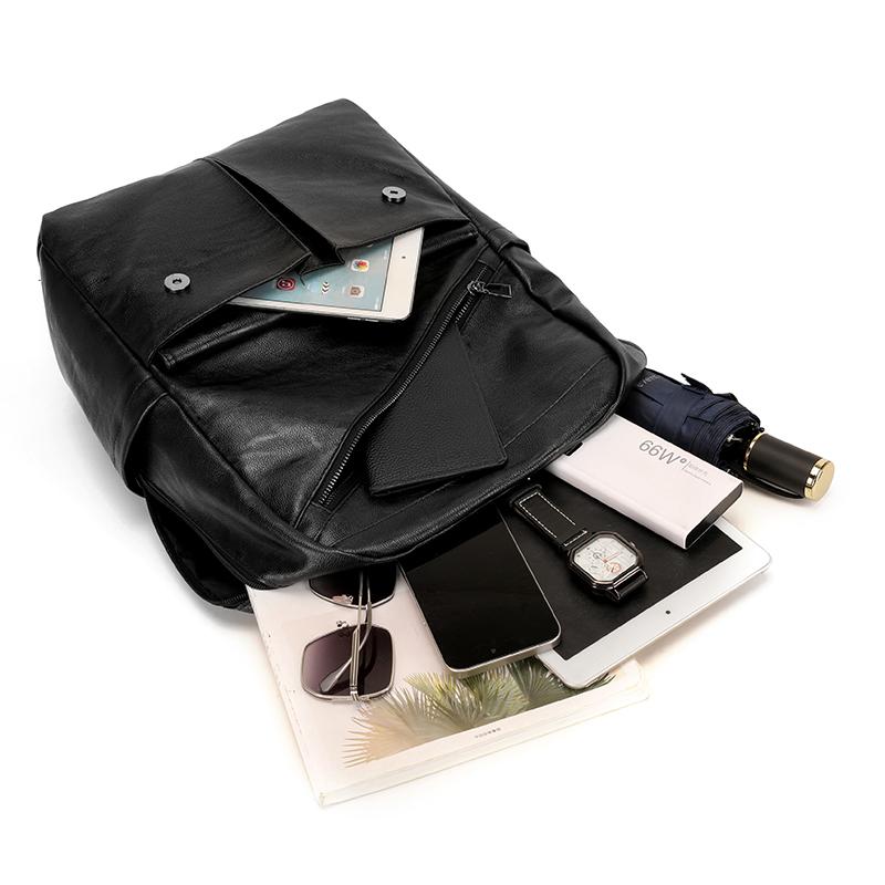 Rucsac PU pentru bărbați, multifuncțional, pentru afaceri, călătorii, capacitate mare, ghiozdan școlar pentru studenți