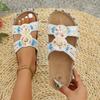 European and American Retro Ethnic Diamond Surface Thick-soled Slippers Double Buckle Large Size Beach Cork Slippers