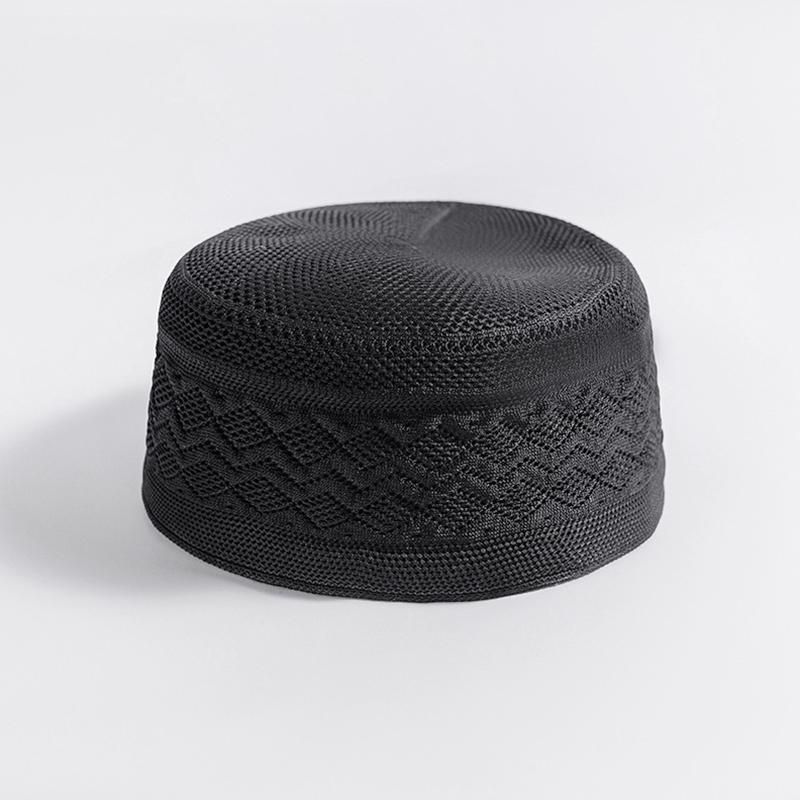 1Pc Men Worship Daily Wear Polyester Soft Muslim Breathable Prayer Hat Religious Flat Top