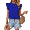 Women's Solid Sweet Crew NeckRuffled Sleeve Tank Top  Summer European American Ladies Vest