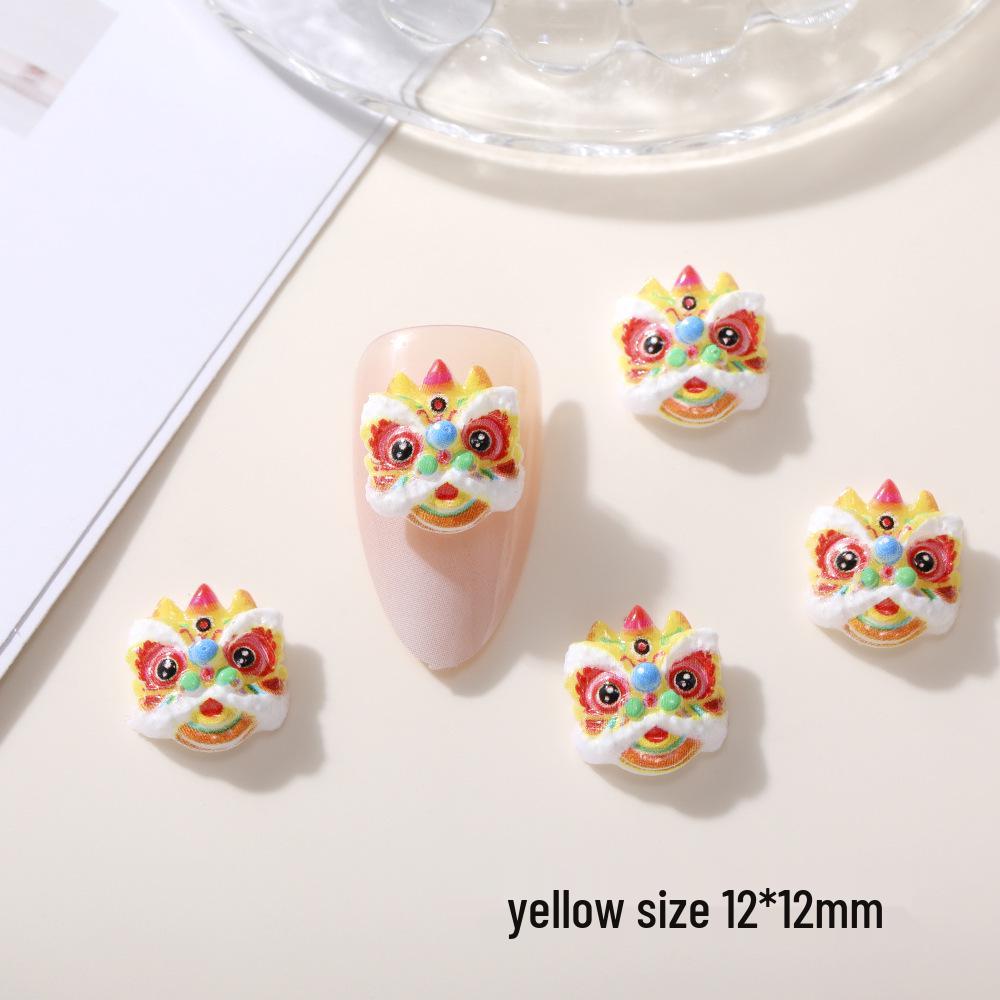 

3D Lion Dance Googly Eyes Nail Art for Spring Festival DIY Crafts